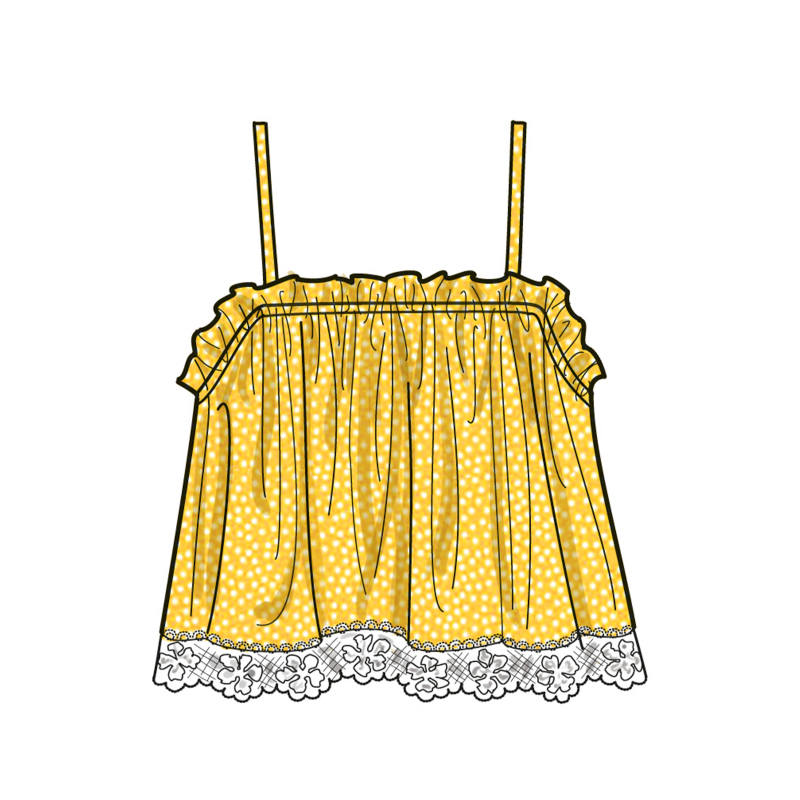 Patron Simplicity 9953.R5 (42-50) - Hauts pour femmes avec encolure élastiquée et options de volants