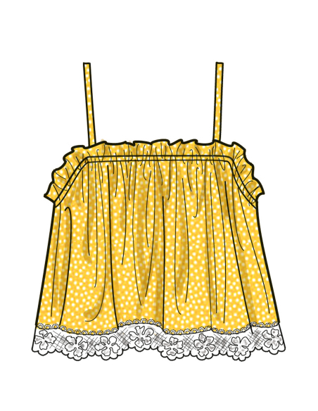Patron Simplicity 9953.R5 (42-50) - Hauts pour femmes avec encolure élastiquée et options de volants