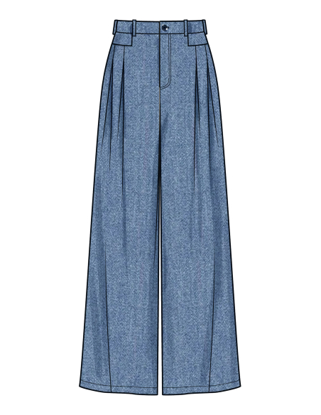 Patron Simplicity 9955.K5 (36-44) - Short et pantalon pour femmes avec plis et jambes larges
