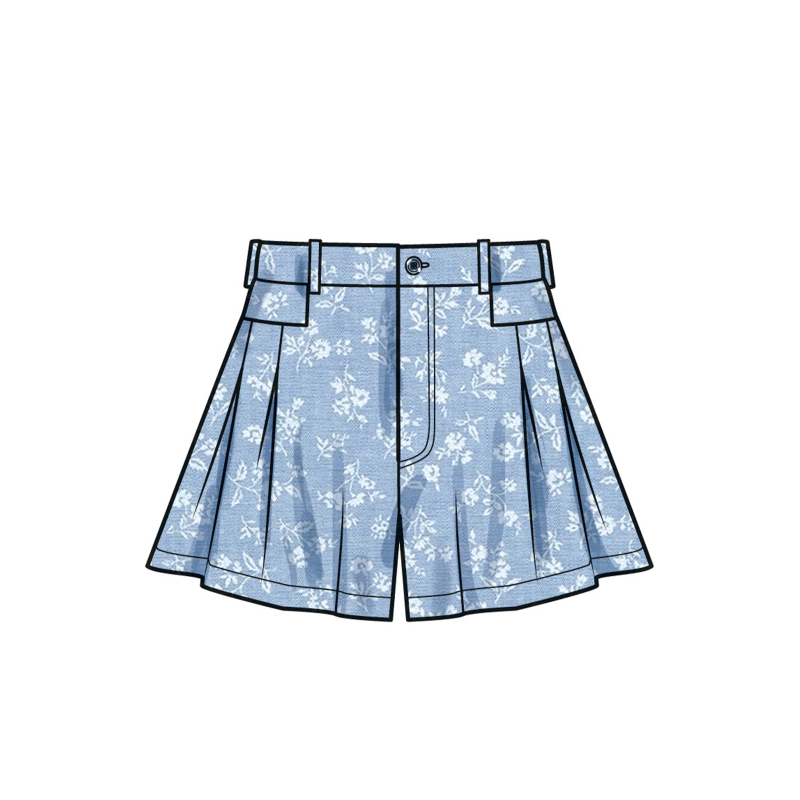 Patron Simplicity 9955.Y5 (46-54) - Short et pantalon pour femmes avec plis et jambes larges