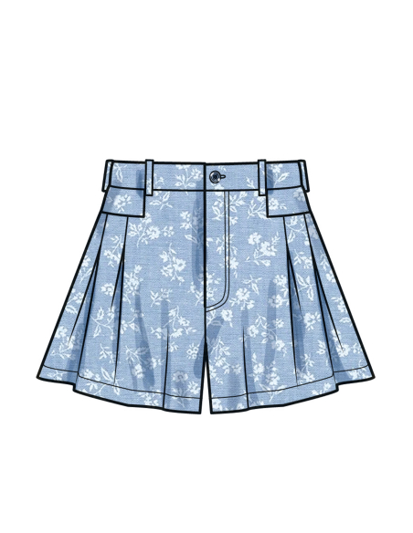 Patron Simplicity 9955.Y5 (46-54) - Short et pantalon pour femmes avec plis et jambes larges