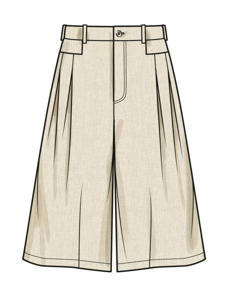 Patron Simplicity 9955.Y5 (46-54) - Short et pantalon pour femmes avec plis et jambes larges