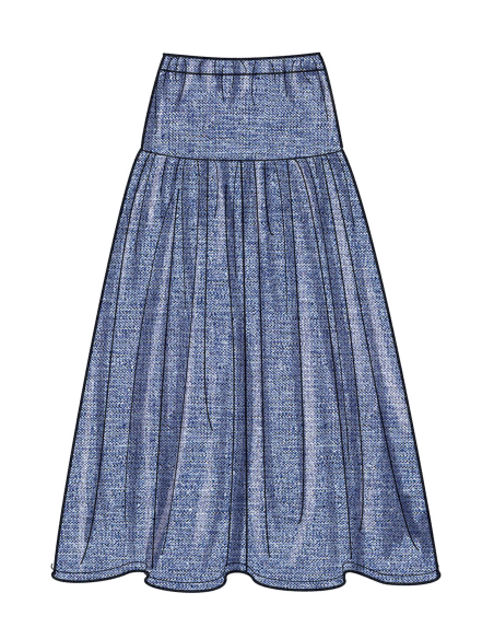 Patron Simplicity 9958.K5 (36-44) - Ensemble haut ajusté et jupe froncée pour femme