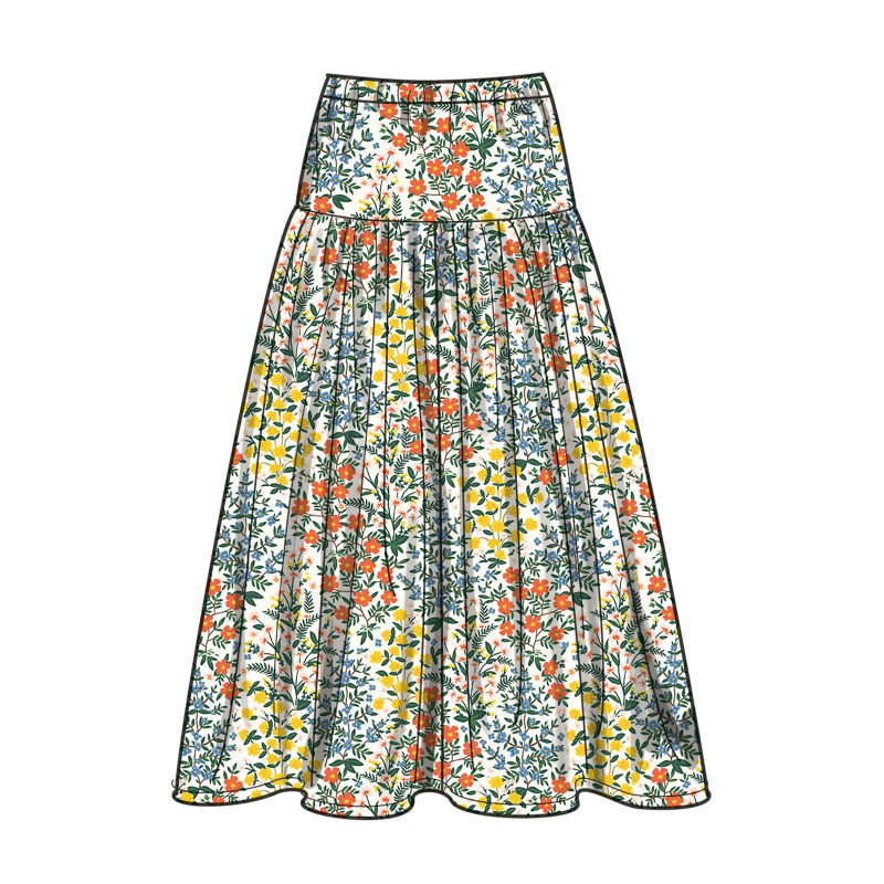 Patron Simplicity 9958.K5 (36-44) - Ensemble haut ajusté et jupe froncée pour femme