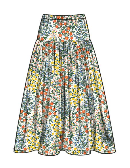 Patron Simplicity 9958.K5 (36-44) - Ensemble haut ajusté et jupe froncée pour femme