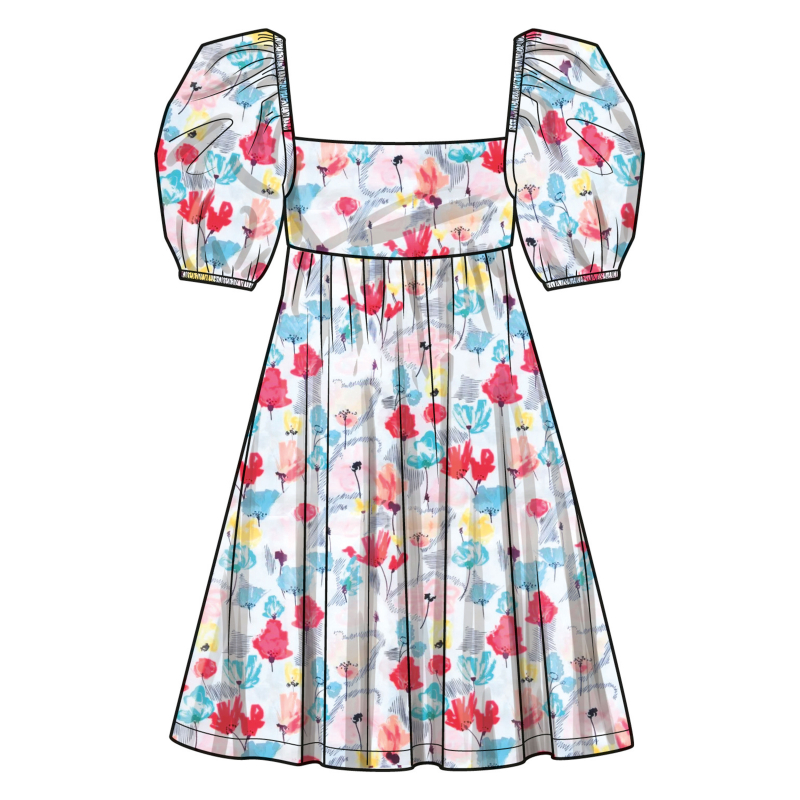 Patron Simplicity 9964.A (7-14) - Robe pour fille avec dos ouvert et variations de longueur
