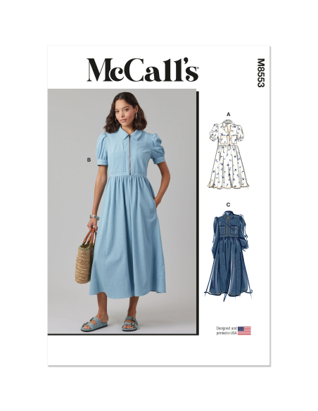 Patron McCall's 8553.H5 (34-42) - Robes à manches et longueur variées
