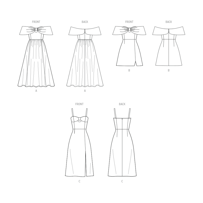 Patron McCall's 8554.K5 (36-44) - Robes avec nœud bustier
