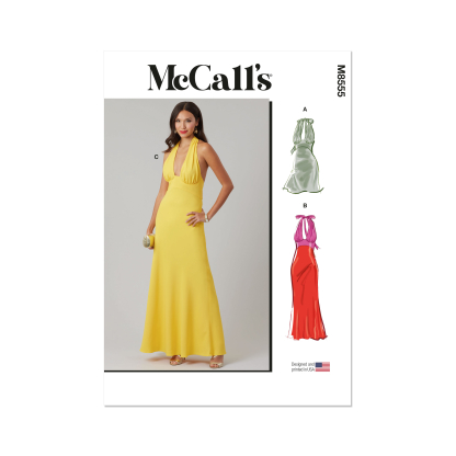 Patron McCall's 8555.AA (38-46) - Robes dos nu à nouer