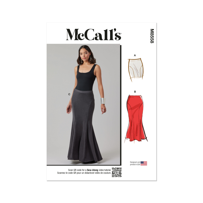 Patron McCall's 8558.Y5 (46-54) - Jupe évasée style sirène