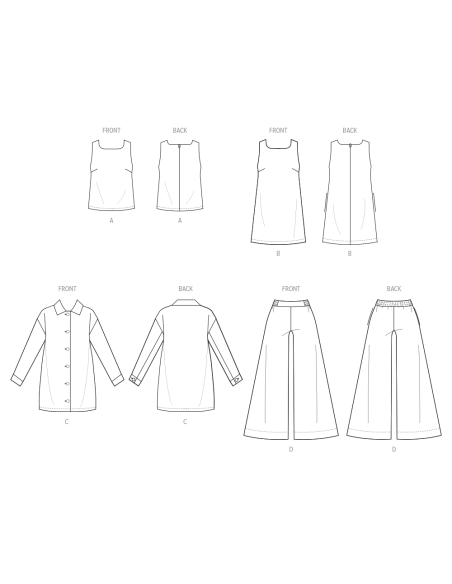 Patron McCall's 8562.U5 (44-52) - Haut, robe, veste et pantalon