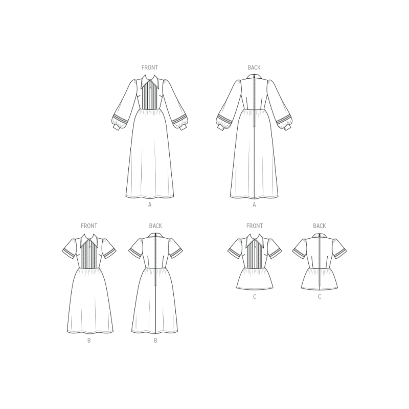Patron McCall's 8569.U5 (44-52) - Robe avec variations de manche et haut pour jeunes femmes