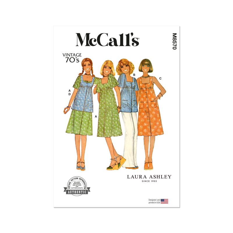 Patron McCall's 8570.H5 (34-42) - Robe, jumper et haut pour femme