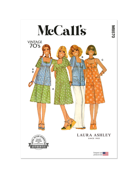 Patron McCall's 8570.H5 (34-42) - Robe, jumper et haut pour femme