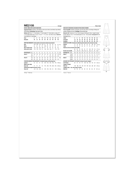 Patron KnowMe 2108.D5 (32-40) - Robe avec variations de manche