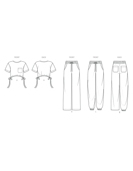 Patron KnowMe 2110.BB (48-56) - Haut en tricot et pantalons tissés