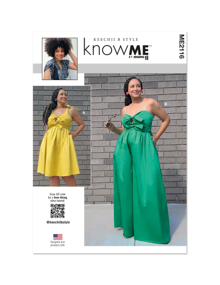 Patron KnowMe 2116.Y5 (46-54) - Robe et combinaison nouées sur le devant