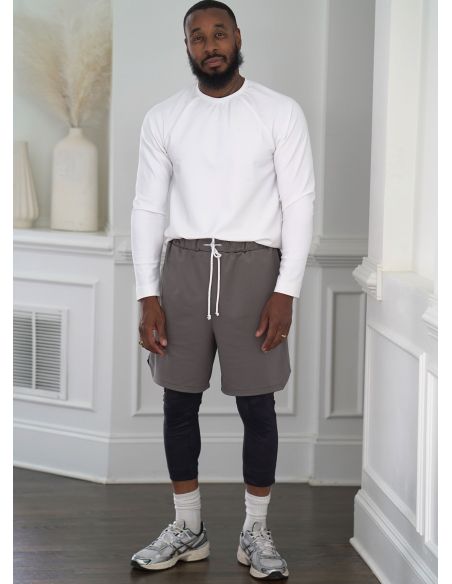 Patron KnowMe 2117.A (38-52) - Ensemble pour hommes : hauts en tricot et shorts avec détails fonctionnels