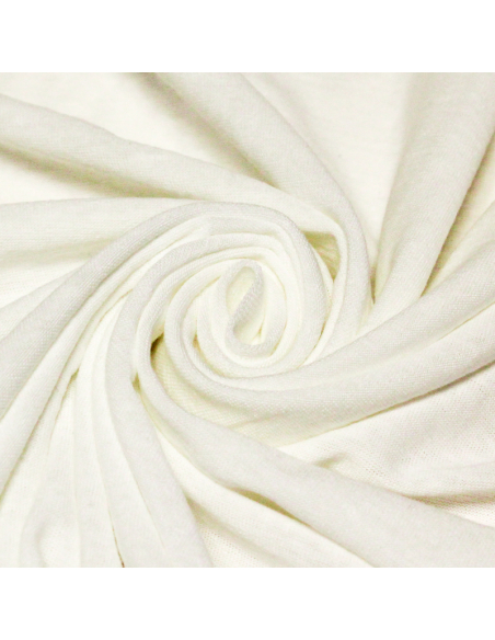 Jersey coton & élasthanne - Blanc cassé