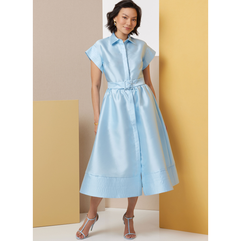 Patron Butterick 7021/H5 (34-42) -  Robes boutonnées à col pointu