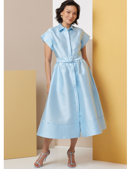 Patron Butterick 7021/U5 (44-52) - Robes boutonnées à col pointu