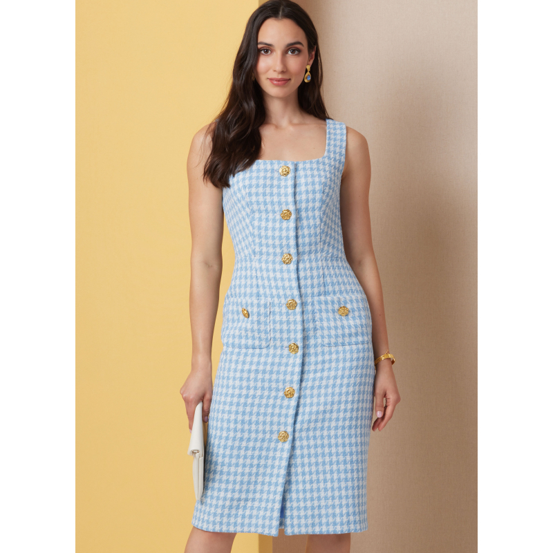 Patron Butterick 7022 BB (50-56) - Robes ajustées sans manches à encolure carrée