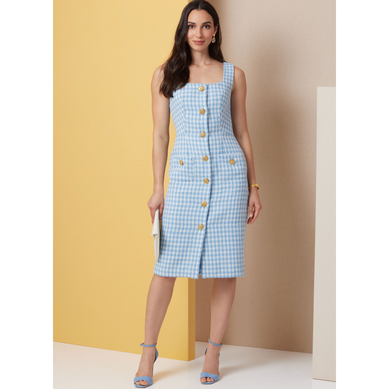 Patron Butterick 7022 BB (50-56) - Robes ajustées sans manches à encolure carrée
