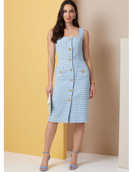 Patron Butterick 7022 BB (50-56) - Robes ajustées sans manches à encolure carrée