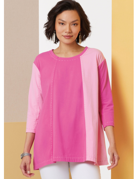 Patron Butterick 7023 A (32-54) - Tuniques amples à manches 3/4
