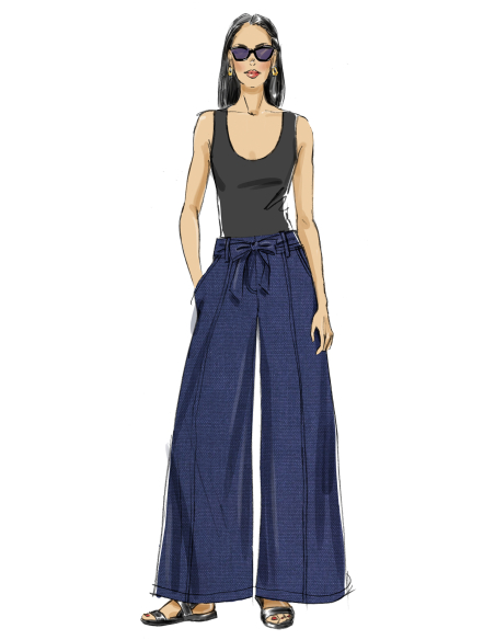 Patron Butterick 7024 Y5 (46-54) - Pantalons à jambes larges