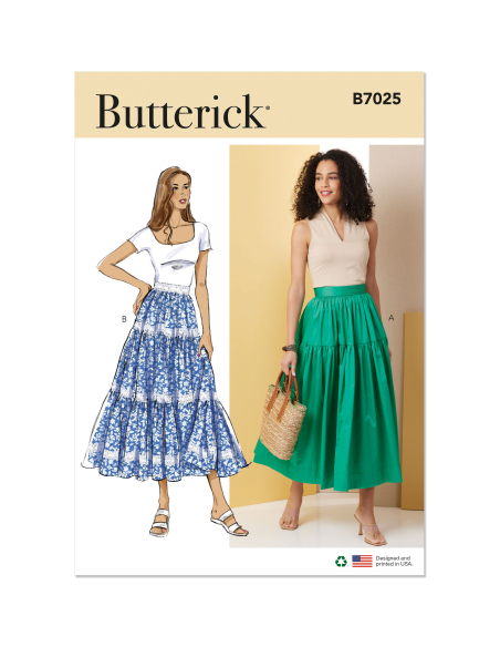 Patron Butterick 7025 D5 (32-40) - Jupes amples à volants