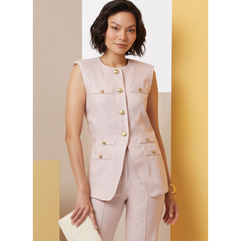 Patron Butterick 7027 K5 (36-44) - Gilet moulant et pantalon évasé