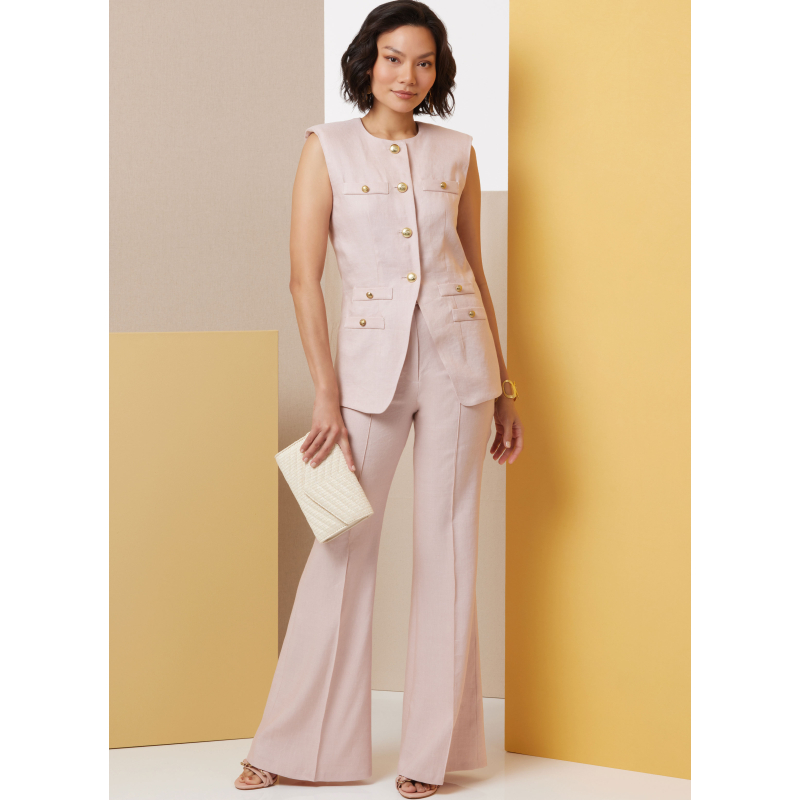 Patron Butterick 7027 Y5 (46-54) - Gilet moulant et pantalon évasé