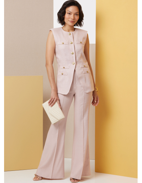 Patron Butterick 7027 Y5 (46-54) - Gilet moulant et pantalon évasé