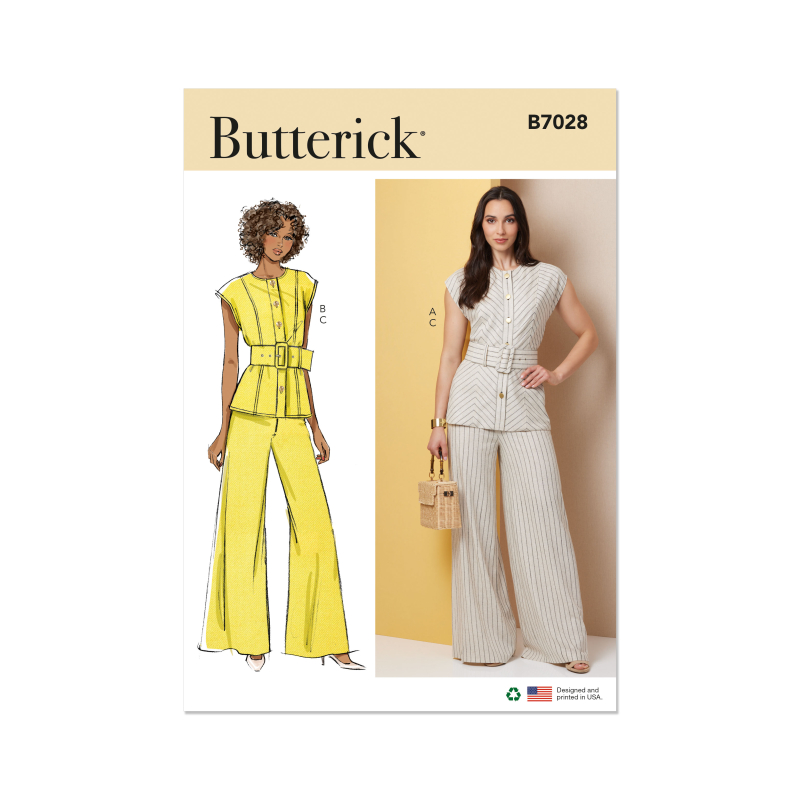 Patron Butterick  7028 H5 (34-42) - Haut semi-ajusté et pantalon large