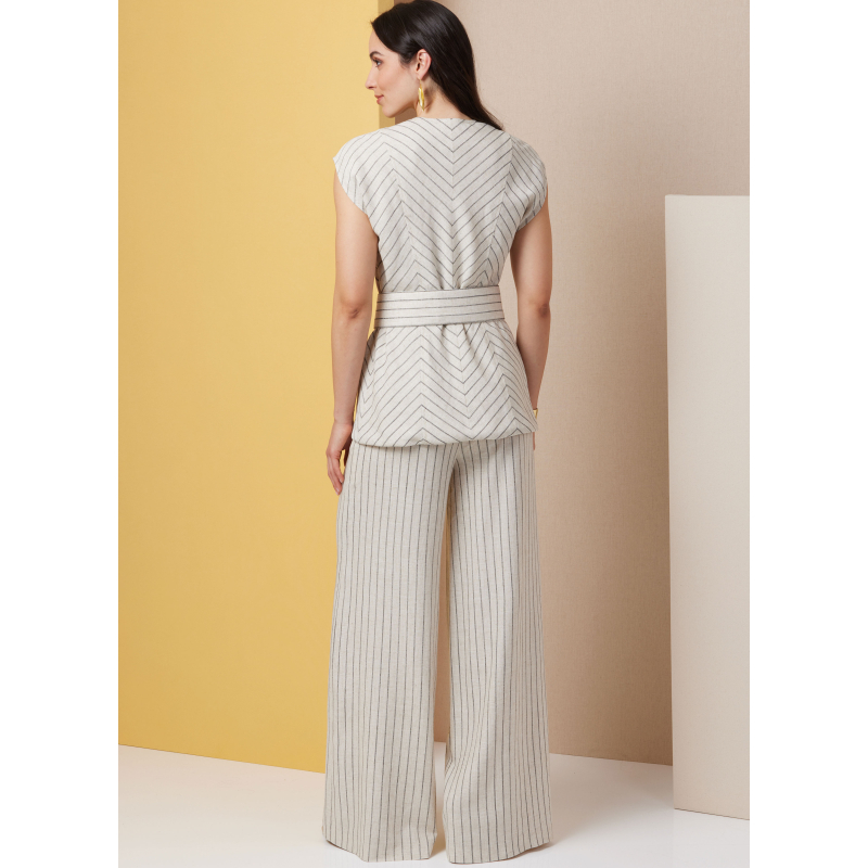 Patron Butterick  7028 H5 (34-42) - Haut semi-ajusté et pantalon large