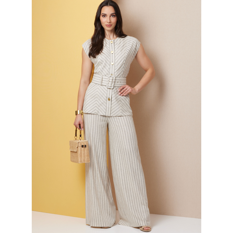 Patron Butterick  7028 U5 (44-52) - Haut semi-ajusté et pantalon large