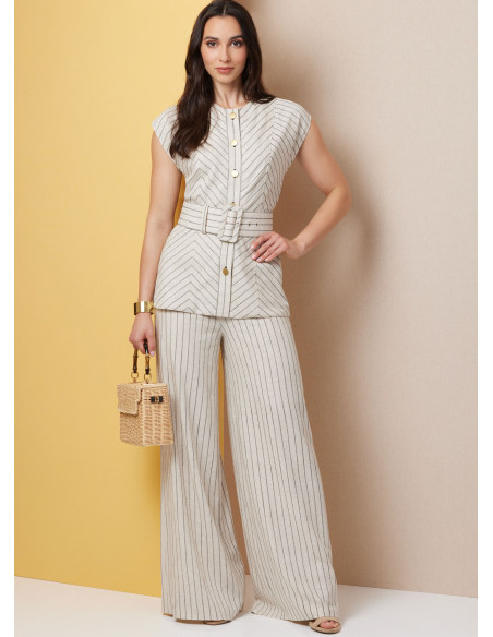 Patron Butterick  7028 U5 (44-52) - Haut semi-ajusté et pantalon large