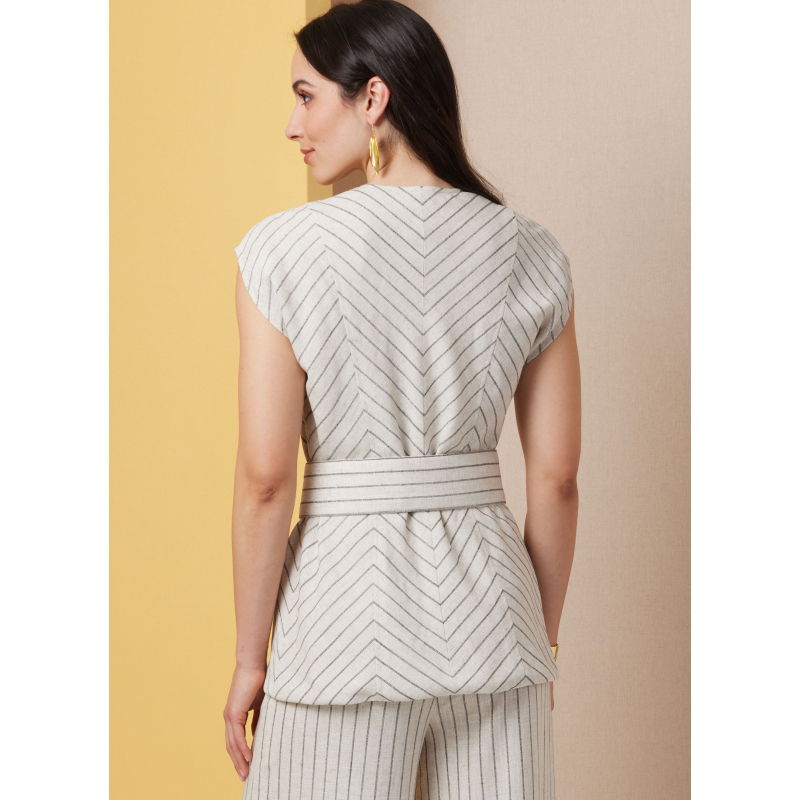 Patron Butterick  7028 U5 (44-52) - Haut semi-ajusté et pantalon large
