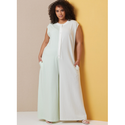 Patron Butterick  7029 AA (38-46) - Combinaisons de détente à ouverture boutonnée 2