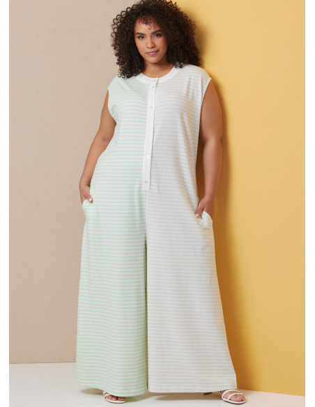 Patron Butterick  7029 AA (38-46) - Combinaisons de détente à ouverture boutonnée