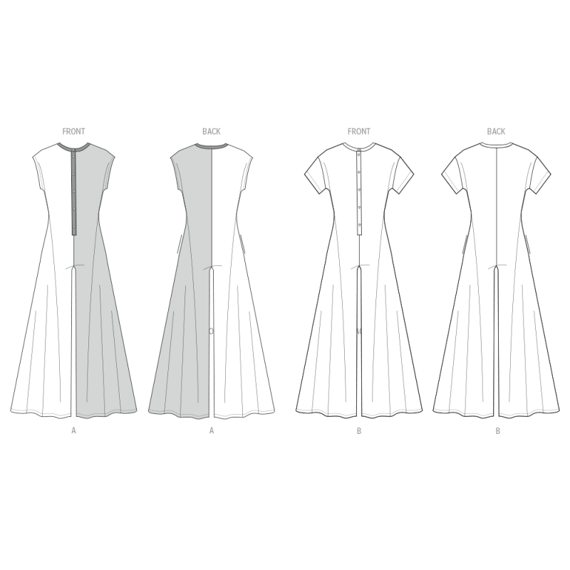 Patron Butterick  7029 BB (50-56) - Combinaisons de détente à ouverture boutonnée