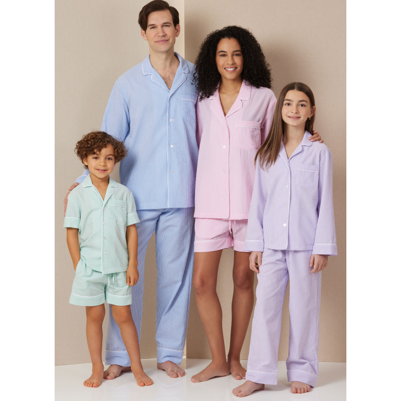 Patron Butterick  7030 A (5-16/32-50) - Chemises amples avec short et pantalon élastiqués