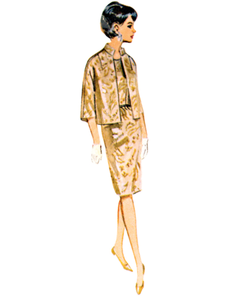 Patron Butterick 7035 D5 (32-40) - Ensemble robe fourreau vintage et veste assortie