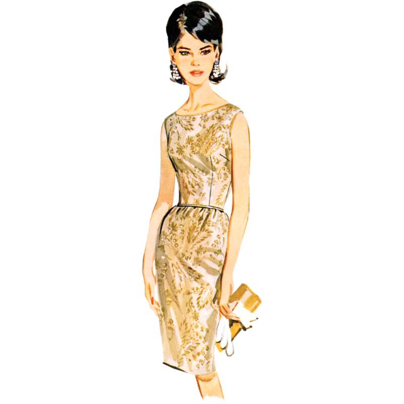 Patron Butterick 7035 D5 (32-40) - Ensemble robe fourreau vintage et veste assortie