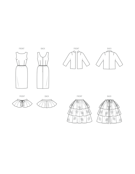 Patron Butterick 7035 D5 (32-40) - Ensemble robe fourreau vintage et veste assortie