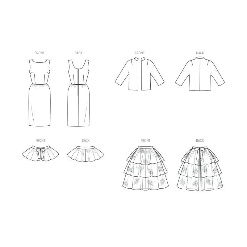 Patron Butterick 7035 R5 (42-50) - Ensemble robe fourreau vintage et veste assortie