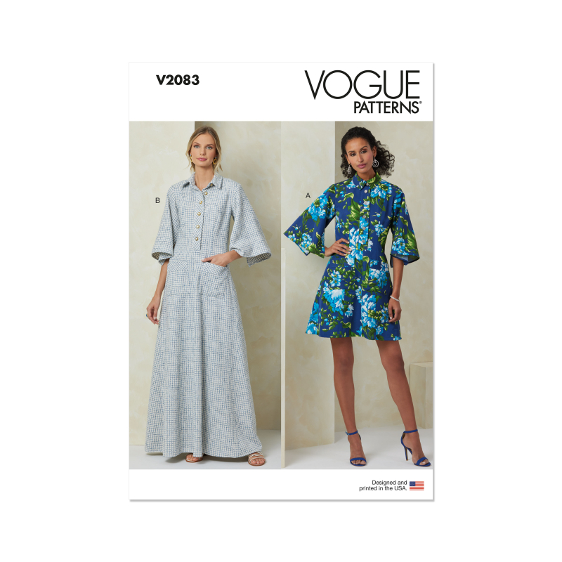 Patron Vogue 2083 B5 (36-44) - Combinaison, robe et ceinture-écharpe vintage années 1980