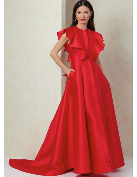 Patron Vogue 2087/H5 (34-42) - Robes à manches volantées pour occasions spéciales