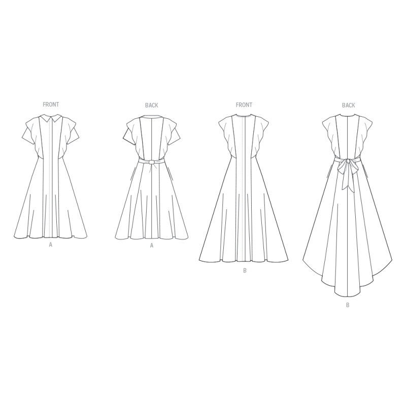 Patron Vogue 2087/H5 (34-42) - Robes à manches volantées pour occasions spéciales